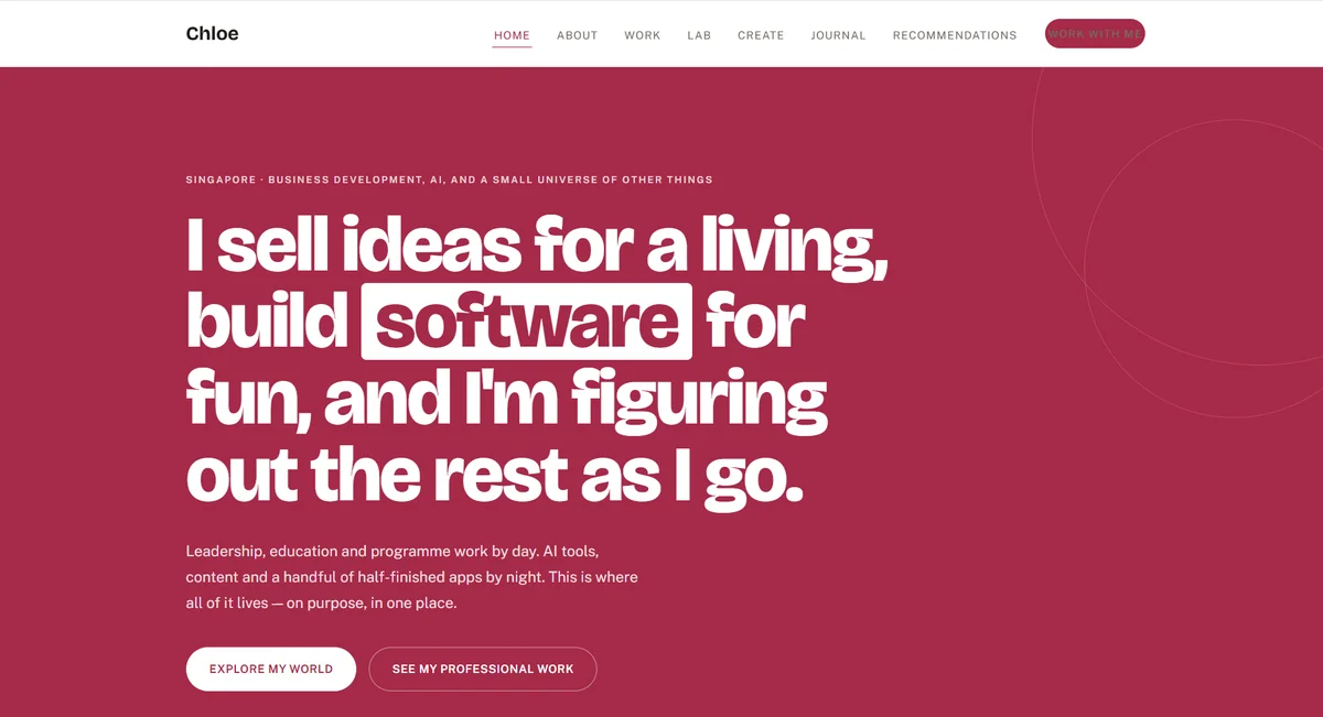 This website — homepage hero